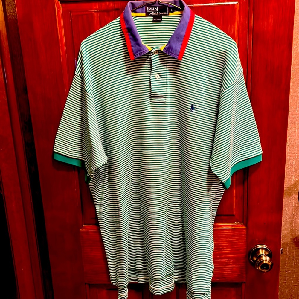 Polo By Ralph Lauren Short Sleeve Striped Shirt. Mens L. Excellent condition.